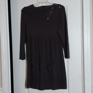 Grey Quarter Sleeve Sweater Dress